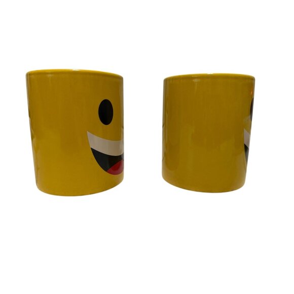Pompano Isle Casino Ceramic Yellow Mug Cup Play More Be Happy Set of 2 - Picture 3 of 11